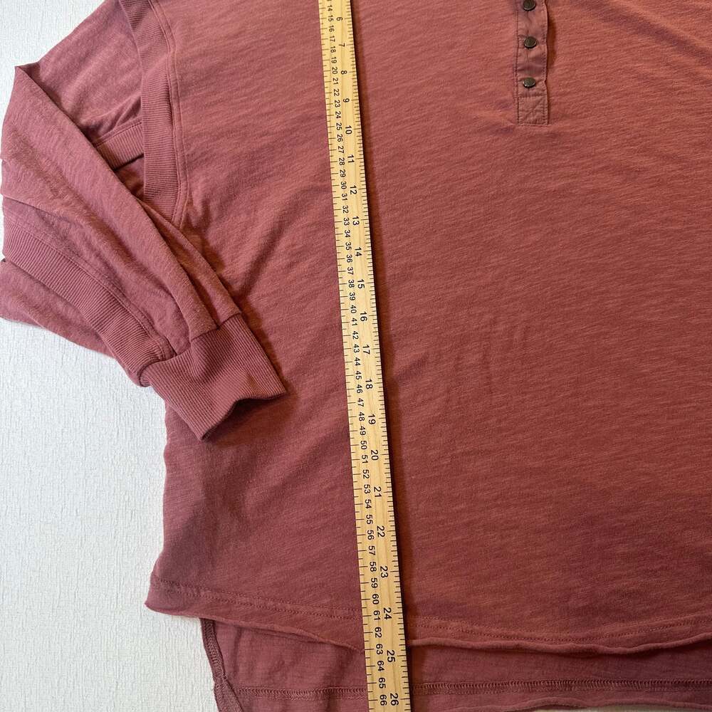 Free People Movement Women’s XS One Up Henley L/S Top Mauve Merlot boho - Picture 5 of 9